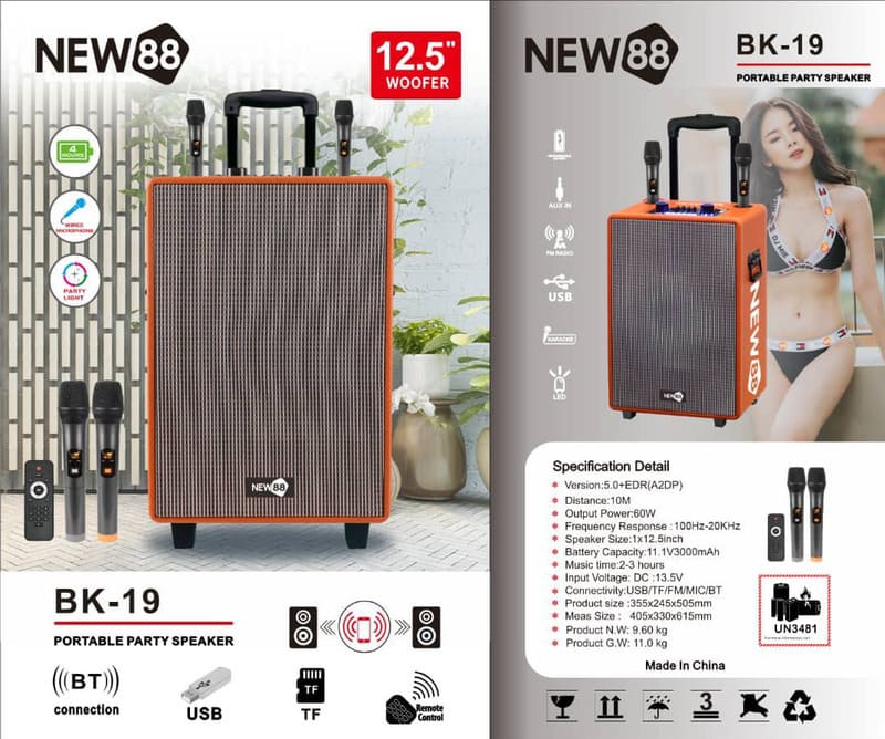 NEW88 VIP - Nhận Quà Tri Ân Nhân Ngày Sinh Nhật 17 Loa kéo Bluetooth Oudiobop với gam màu cam trẻ trung, chất lượng âm thanh sống động dành tặng thành viên hoàn thành 1,000,000 điểm cược hợp lệ trong tháng
